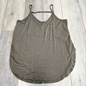 Z Supply Spaghetti Strap Tank Top Relaxed Fit Hunter Moss Green Womens XS Petite